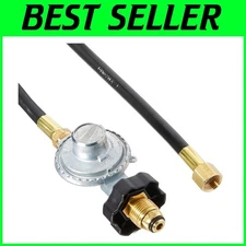 12ft Propane Hose with Regulator, Brass Fitting