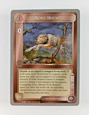 Noble Hound - Middle Earth CCG card (1998 ICE) MECCG Silver Grey Border Reprint