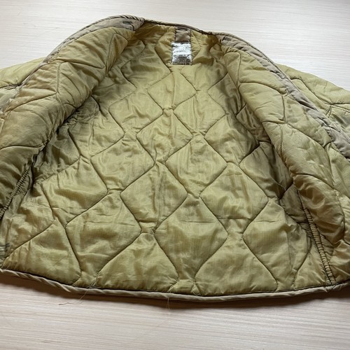 Vintage 70s Quilted Army Liner Japanese Jacket S Bomber Olive - Picture 2 of 15