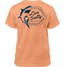 Salt Life Sharky Tee Orange Youth Fish M Live Salty Saltlife NWT