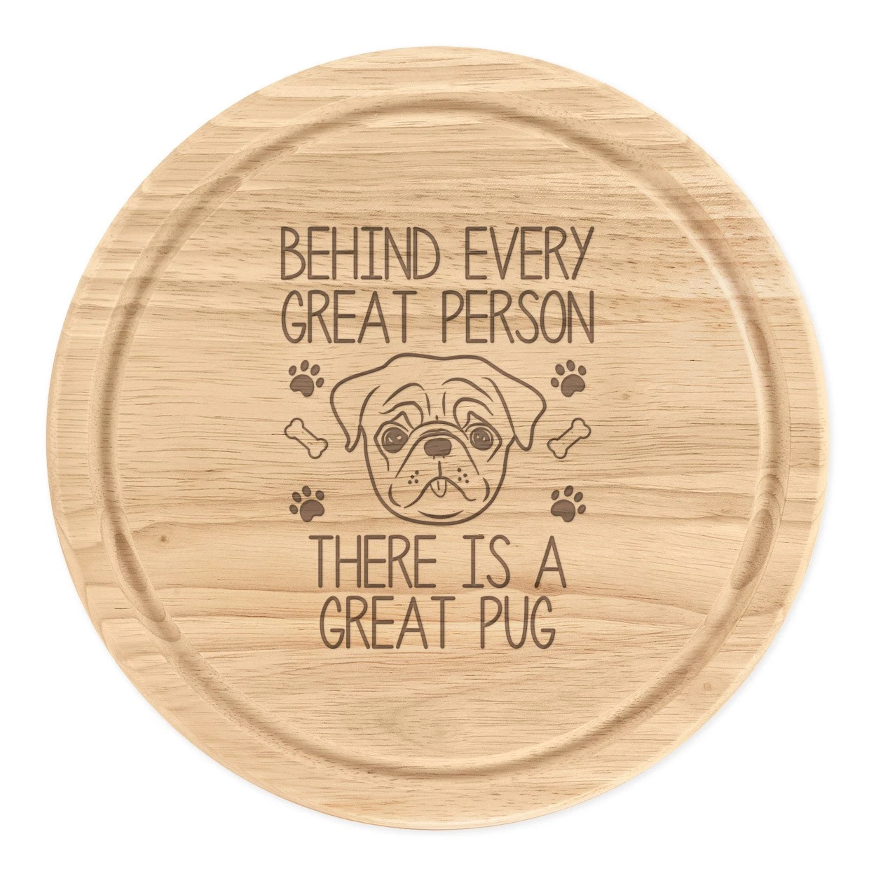 Behind Every Great Person Is A Big Round Bull Cut Cheese Board Funny