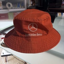 Vintage Mercedes-Benz Orange Bucket Hat Embroidered 90s
