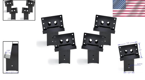 Outdoor Steel 4x4 Angle Brackets Set of 4 for Deer Stand Tree House Observati... - Picture 2 of 8