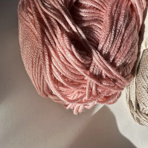 Jubilee Cotton Bamboo Pink Ivory Chestnut  Fine 4 Skeins Pastel image 3