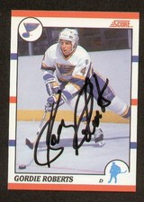 Gordie Roberts signed autograph auto 1990 Score Hockey Card French Version