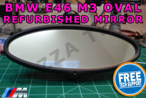 Genuine BMW E46 M3 Oval Rear View Complete Mirror Auto-Dimming Glass REFURBISHED - Picture 1 of 1
