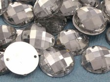 12mm Crystal Clear CH38 Round Flat Back Sew On Gems For Craft 60 PCS