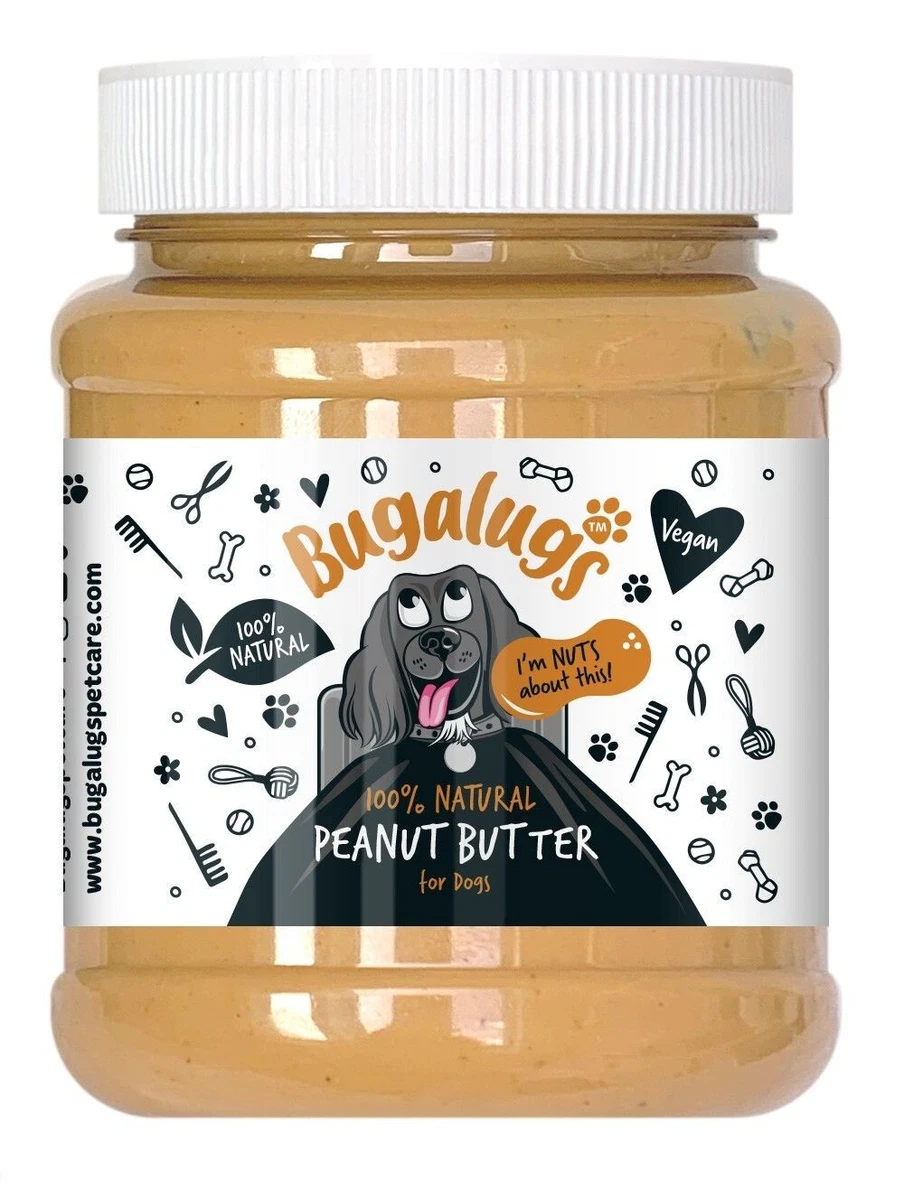 Bugalugs Dog Peanut Butter 100 Natural Treat No Palm Oil Xylitol Added Sugar