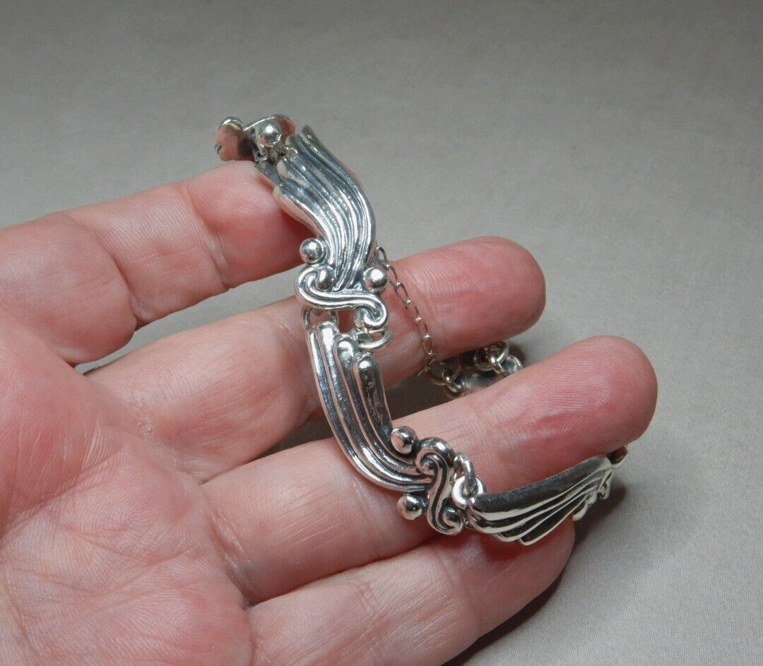 アクセサリー Vintage Mexican Sterling Silver Bracelet 925 Sterling Silver Vintage Mexico Figaro Link Bracelet 8.5
