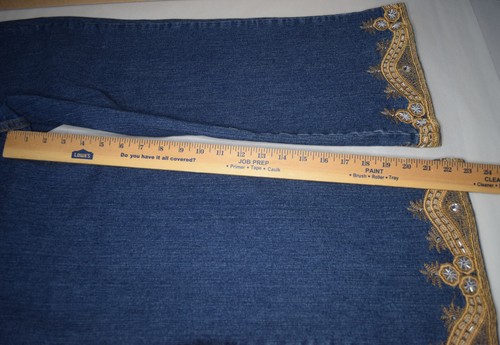 As•HRO NWT size 16 cuff & pocket embroidered womens jeans - Picture 6 of 9
