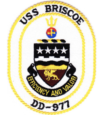 4.875'' NAVY USS DD-977 BRISCOE EMBROIDERED PATCH