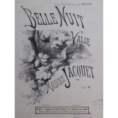 Backgammon Maurice Lovely Night Piano ca1890