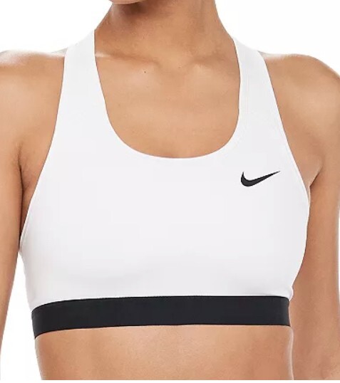 Women's Nike White/Black Dri-Fit Swoosh XS Support Non