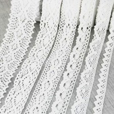5meters/roll White Cotton Lace Ribbons Embroidered Fabric Trim Ribbon Sewing Cr