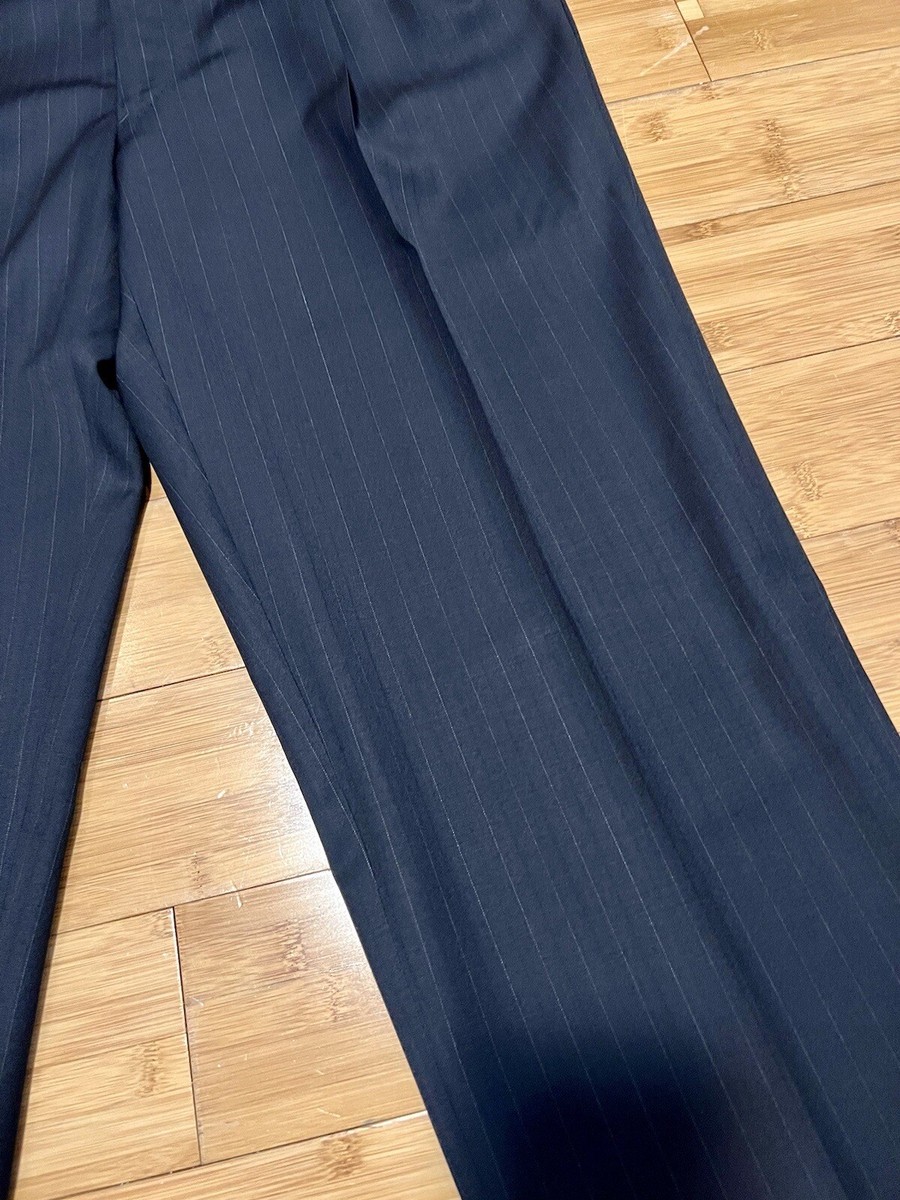 Valentino Garavani Super 110's Men's Navy Blue Pinstripe Wool Suit