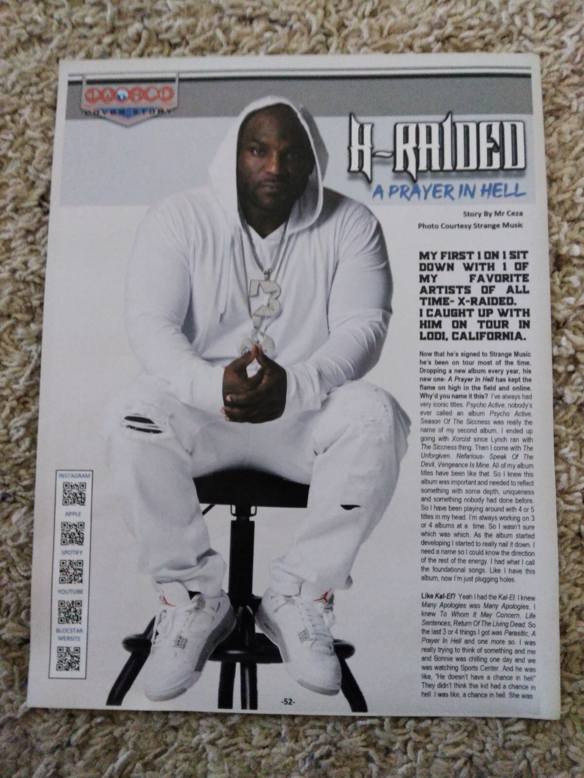 Sacramento Rapper X-Raided 8×10 A Prayer In Hell Article | eBay