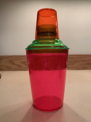 G.E.T. SH-175-NEON - 17.5 oz 3pc Cocktail Shaker Set - Pink, Green, Orange