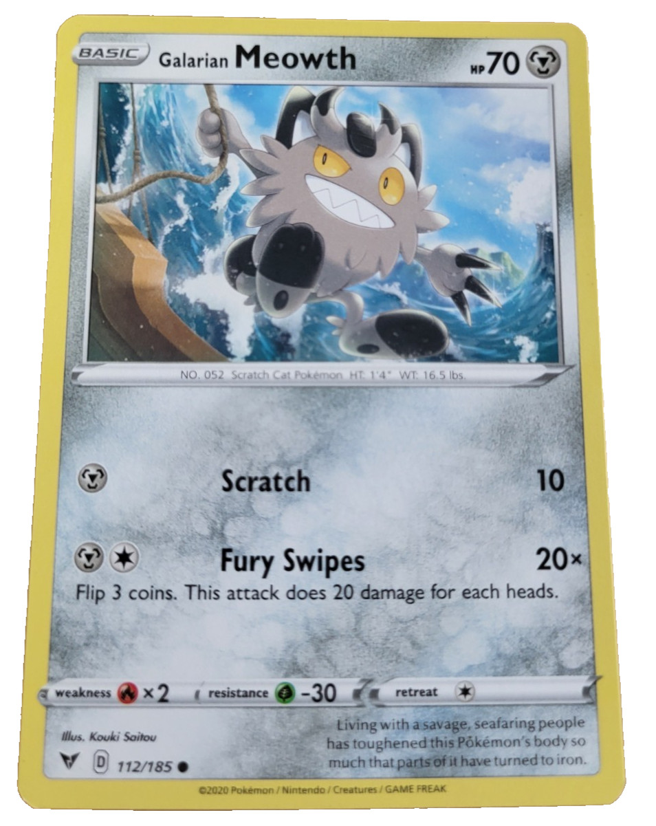 Galarian Meowth 112/185 Common Pokemon Trading Card TCG (G0