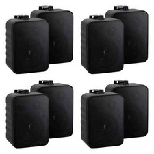 4 Coppia Casse Acustiche Diffusore Scaffale 2-Vie Passiv HiFi Amplificate Nero