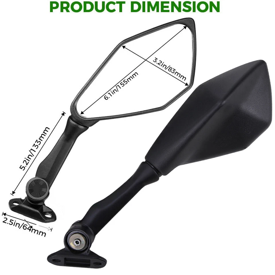 Espejos retrovisores para moto Kawasaki Ninja 300 EX300 2013-2017/EX400 18-21 Foto 3 de 4