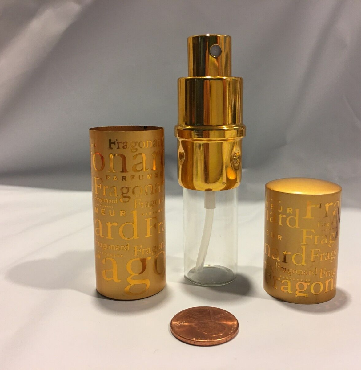 WOMENS NEW GOLD 20 ML FRAGONARD PERFUME ATOMIZER Purse Travel
