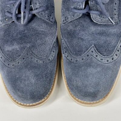 Cole Haan LunarGrand Wing Tip Oxford C10227 Navy Blue Suede  display picture 3