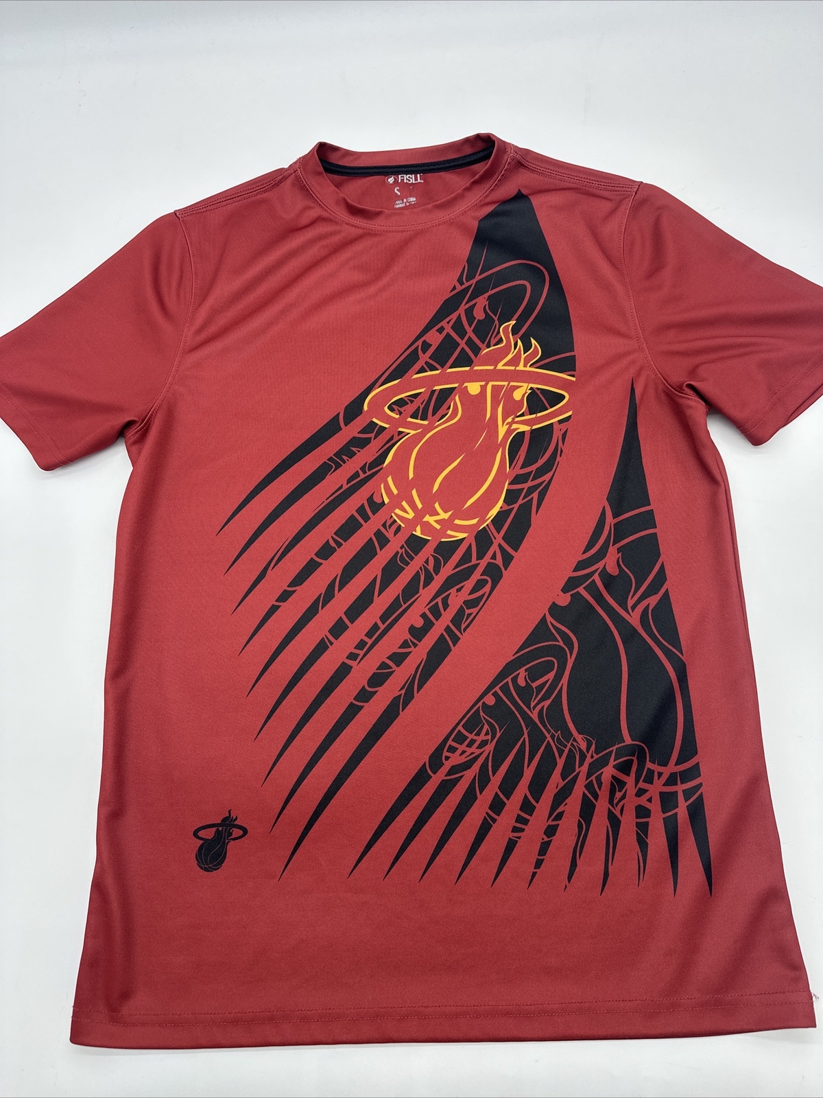Miami Heat T-Shirt Men Small Red Fisll Basketball NBA …#1878