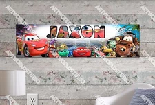 Personalized/Customized Lightning Car McQueen Name Poster Wall Art Decor Banner