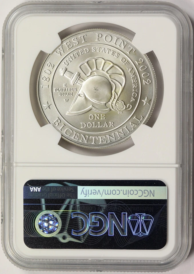 2002-W West Point Bicentennial $1 Commemorative Dollar NGC MS69 - Image 2 of 2