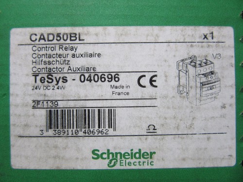 Schneider CAD50BL Control Relay 24VDC Coil NEW!! in Factory Sealed Box ...
