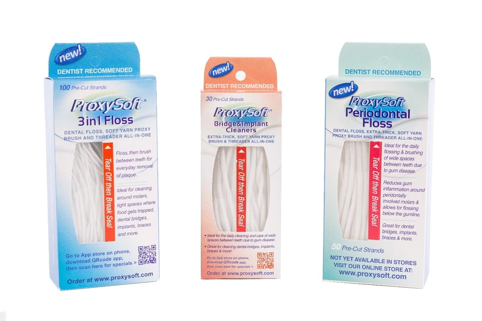ProxySoft (Thornton) Floss - Bridge & Implant, 3 In 1 or Periodontal Floss
