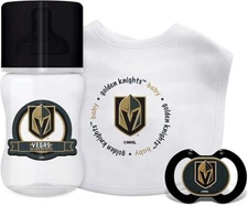 Vegas Knights Infant and Toddler Sports Set Bottle Bib Pacifier Baby Gift Set