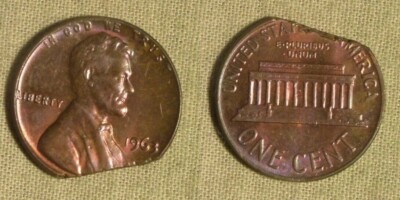 Error: 1963 Cent Lg. Ragged Straight Clip IREC596
