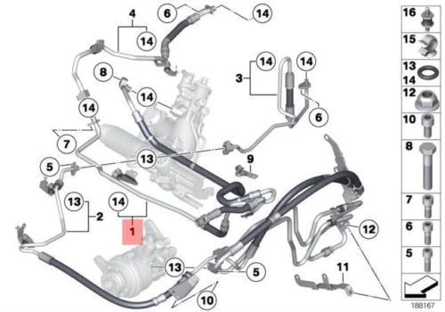 NEW BMW 5 GT F07 POWER STEERING PIPE 32416796376 6796376 OEM | eBay 