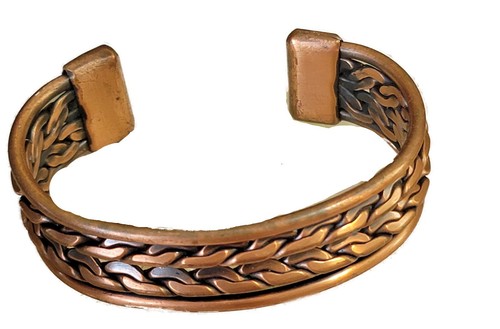 Vintage Heavy twisted braided copper bracelet 7.5 in - Picture 2 of 4