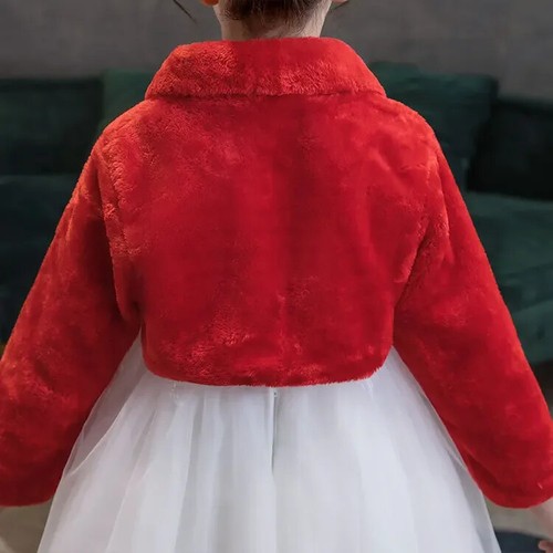 New Baby Short Plush Shawl Girls Flower Kid Party Dresses Matching Coat Children - Picture 5 of 20