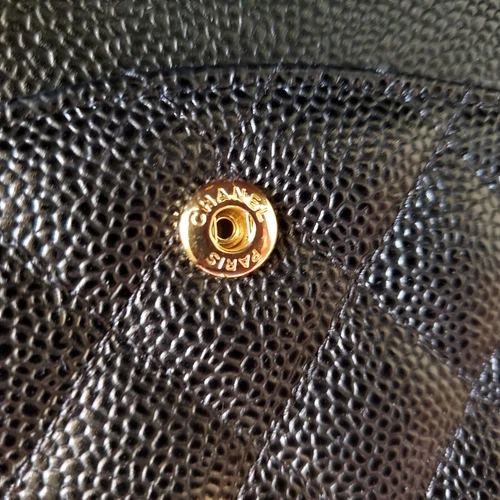 $10,800 CHANEL Double Flap Classic Medium black  caviar bag gold hw 