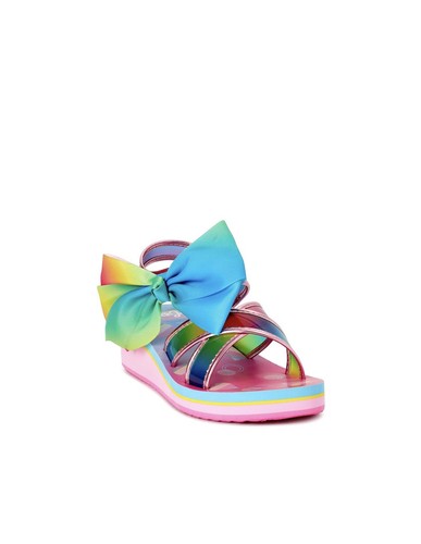 JOJO SIWA Girls Rainbow Bow Sandals Shoes Size 4 NEW - Picture 2 of 5