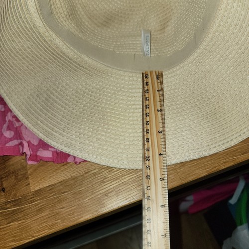 Talbots Hat Soft Woven Straw Wide Brim Summer Packable Flower - Picture 6 of 7