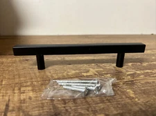 5 Black Modern Cabinet Handles T Bar Pulls Kitchen Drawer Hardware 5 Pack