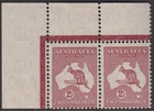 AUSTRALIA - 1945 ROO CofA Wmk 2/- MAROON (x2)  SG 212 MNH Cv $40+ [D9725]
