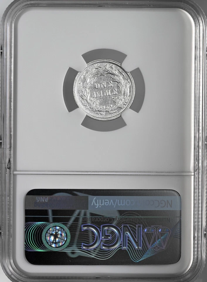1890 10C SEATED LIBERTY SILVER DIME NGC AU DETAILS "CLEANED" #8404751-016 - Image 4 of 4