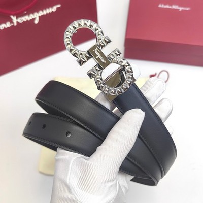 Salvatore Ferragamo Gancini Reversible Leather Belt