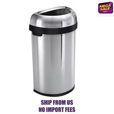 simplehuman Trash Can with Lid, 16 Gallon, Brushed Stainless Steel (CW1468)