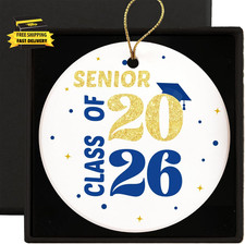 Graduation Ornaments Class of 2026 Decorations for Tree: Blue Gold 2026 Senior N