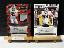 Tommy Eichenberg 2024 Panini Select RC Auto Patch Red + Rookie Ticket RC Raiders