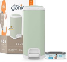 Diaper Genie Classic Pail,White,1 Diaper Pail,1 Square Refill - 165 Ct