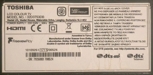 Placa Bluetooth WiFi Toshiba 32D3753DB + Sensor IR + Botón PCB + Tornillos (Carretera - Imagen 2 de 2