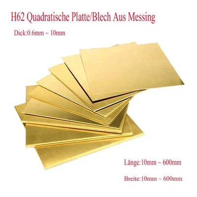 Quadratische Platte/Blech Aus Messing Verschiedene Größen Dick 0.6mm - 10mm - Bild 1 von 4