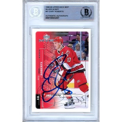 Gary Roberts Signed 1998-99 Upper Deck MVP Silver Script #41 Hurricanes Beckett